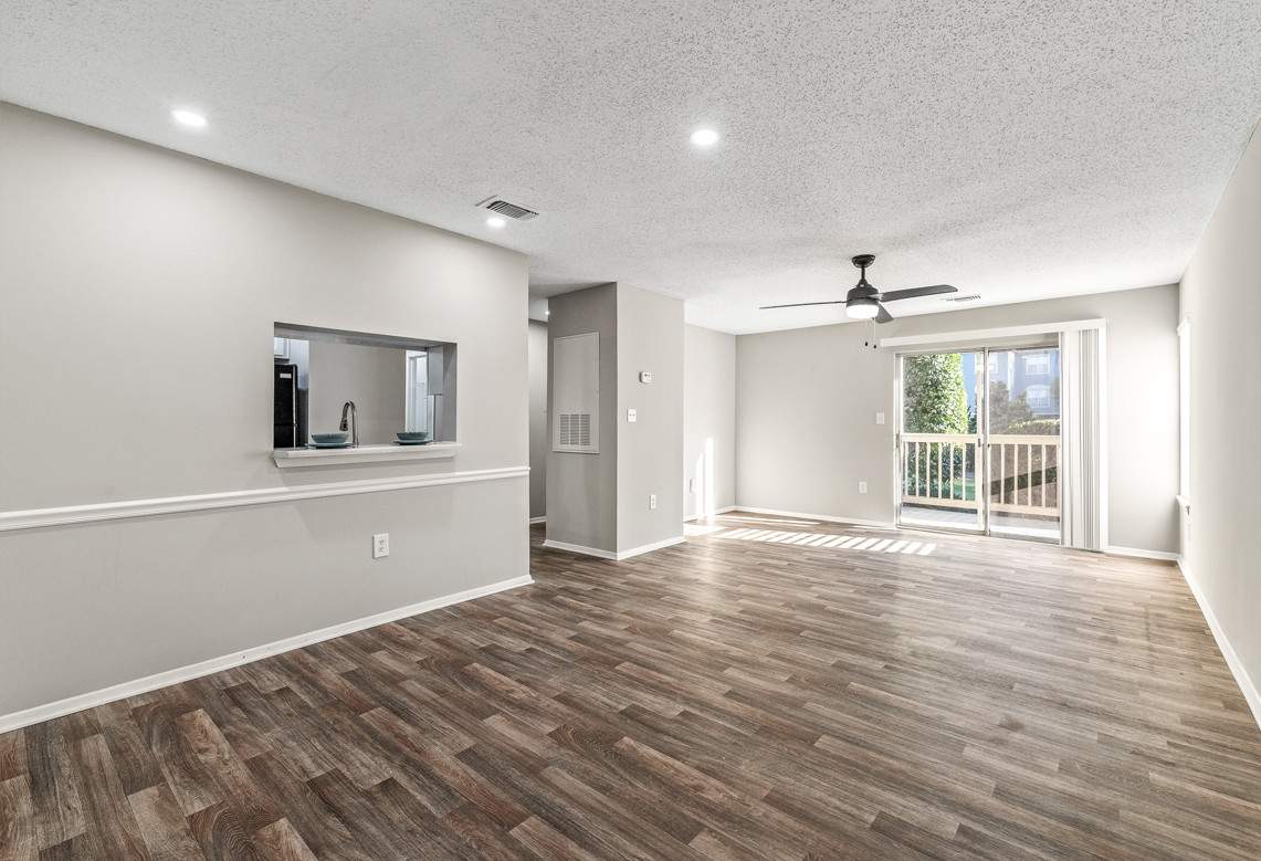 Living room with wood floor